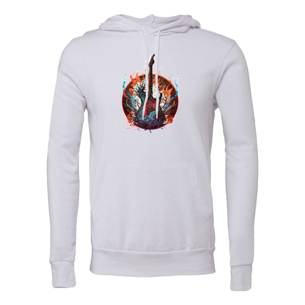 Flaming guitar Bella canvas hoodie 3719