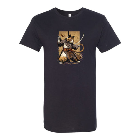 BELLA CANVAS MEN'S LONG BODY URBAN TEE 3006 Kung Fu Samurai Cat